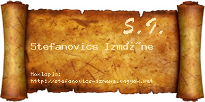 Stefanovics Izméne névjegykártya